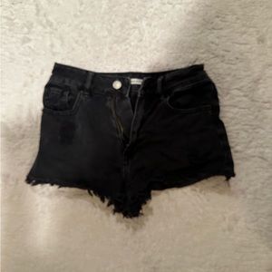 Washed Black Jean Shorts